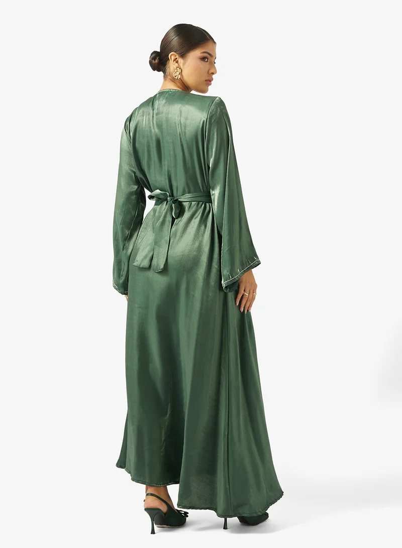 hayas closet Embellished Belted Jalabiya